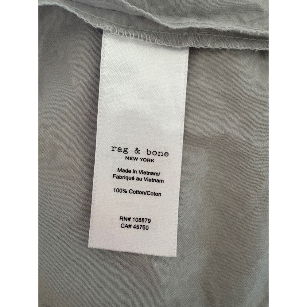 Rag & Bone Cropped Button Down Shirt Womens Small Gray Cotton Office Neutral - Picture 5 of 6